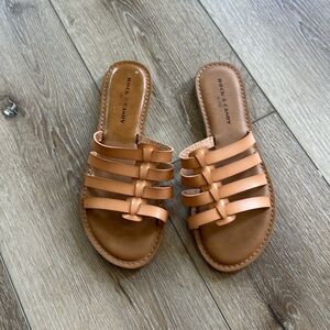 NEW! Tan Faux Leather Sandals